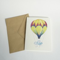 Felicitare balon cu aer cald- Ianuarie in zbor 